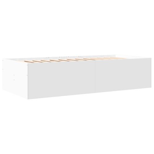 Леглово рамо с хранилище Бяло 80 x 200 cm Инженерна дървесина