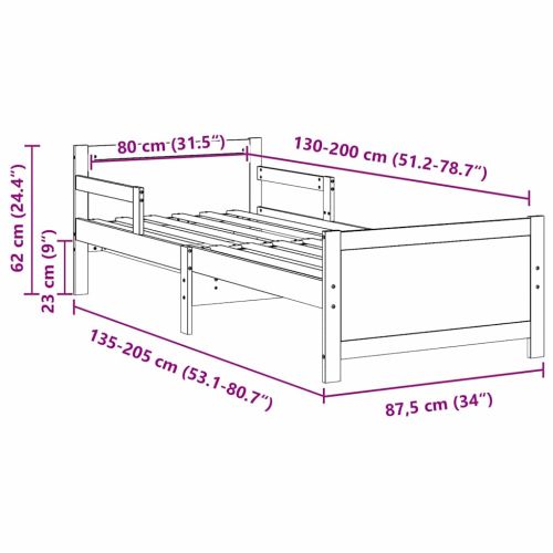 Рамка за легло с таблото Кафяво 80 x 200 cm Инженерна дървесина