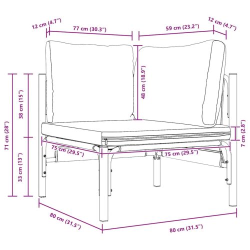 Мебели за открито Антрацит 80 x 80 x 71 cm Стомана
