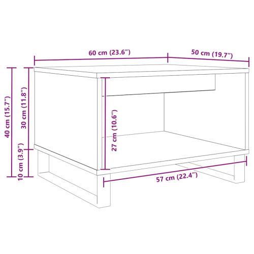 Масичка за кафе Черен дъб 60 x 50 x 40 см Инженерна дървесина