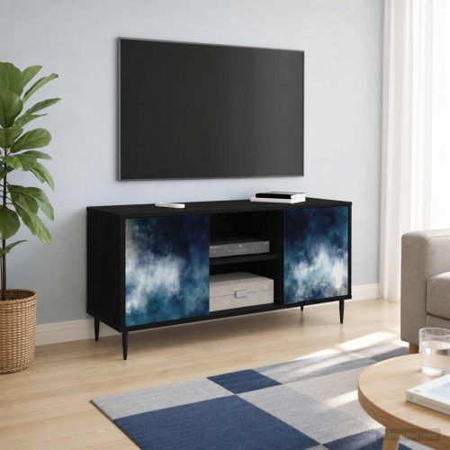 ТВ шкаф RAALTE 102 x 33 x 51 см Черен дъб Инженерна дървесина