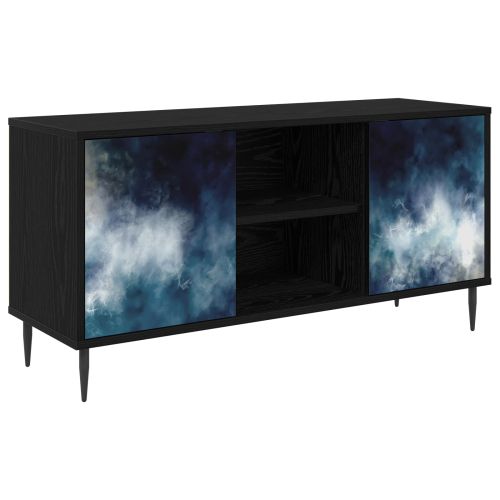 ТВ шкаф RAALTE 102 x 33 x 51 см Черен дъб Инженерна дървесина
