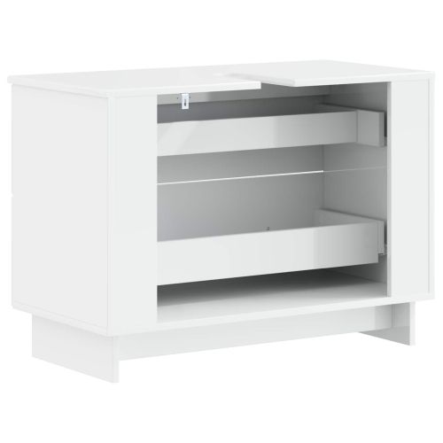 Шкаф за мивка в баня EDE Бял гланц 82 x 41 x 59 см