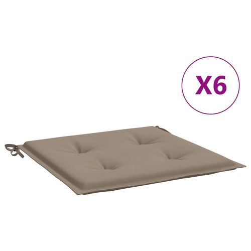 Възглавници за столове 6 бр таупе 50x50x3 см Оксфорд плат