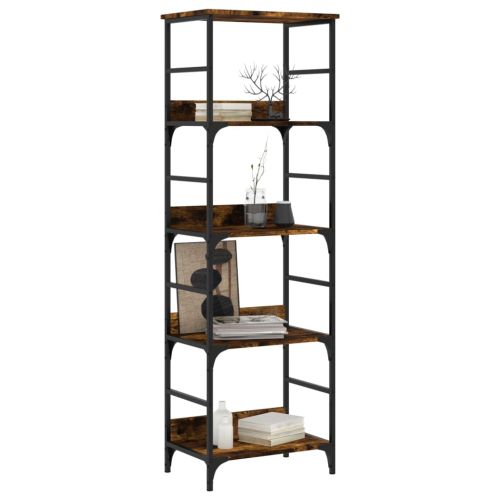 Етажерка за книги опушен дъб 50x33x153 см инженерно дърво