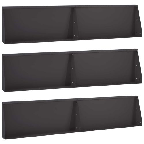 Задържащи стени 6 бр. 100 x 12 x 30 см Стомана Черно