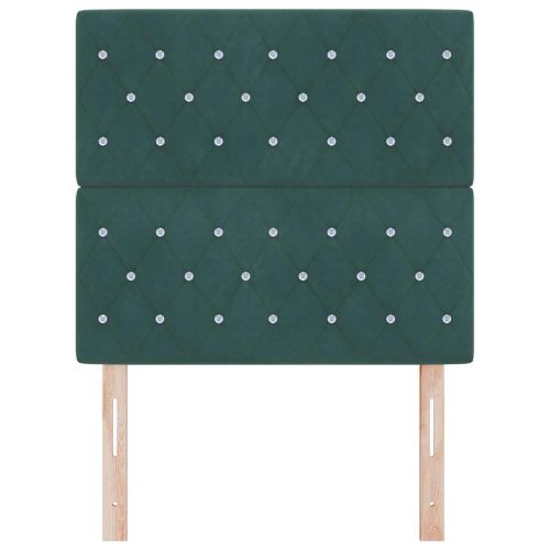 LED глава с LED ленти с таблото Тъмен зелен 90 cm Кадифе