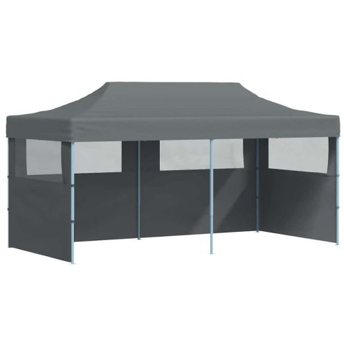 Сгъваема парти шатра със странични стени, 3x6 м, антрацит