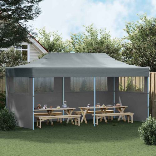 Сгъваема парти шатра със странични стени, 3x6 м, антрацит