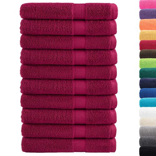 Премиум кърпи SOLUND 10 бр бордо 100x200 см 600 gsm