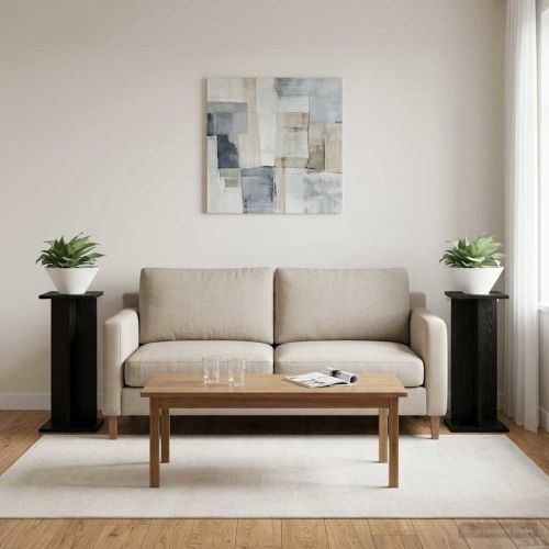 Стойка за растения 2 бр. Черен дъб 25 x 25,5 x 60,5 см