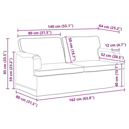 Диван Крем 162 x 80 x 85 см текстил