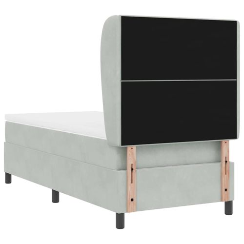 Легло с пружинирана основа Светлосиво 200 x 100 cm Кадифе