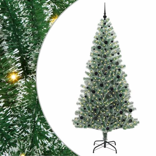 Изкуствена коледна елха със сняг и LED светлина 240 cm