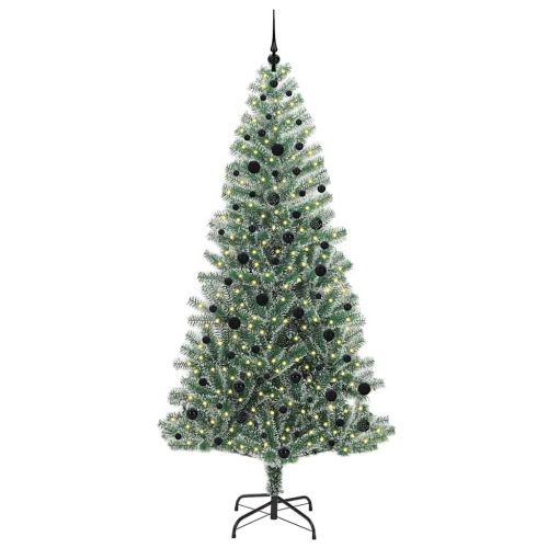 Изкуствена коледна елха със сняг и LED светлина 240 cm