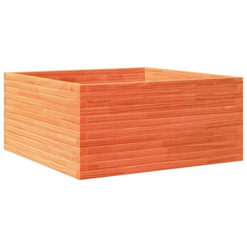 Градинска кашпа, восъчнокафяв 100x100x46 см борово дърво масив