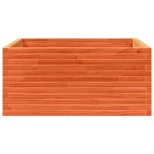 Градинска кашпа, восъчнокафяв 100x100x46 см борово дърво масив