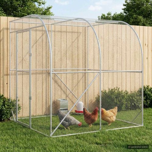 Кокошарник Сребристо 200 x 200 x 215 см Поцинкована стомана