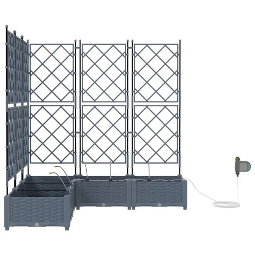 Градинска саксия 5 бр. Светлосиво 120 x 120 x 126 см ПП