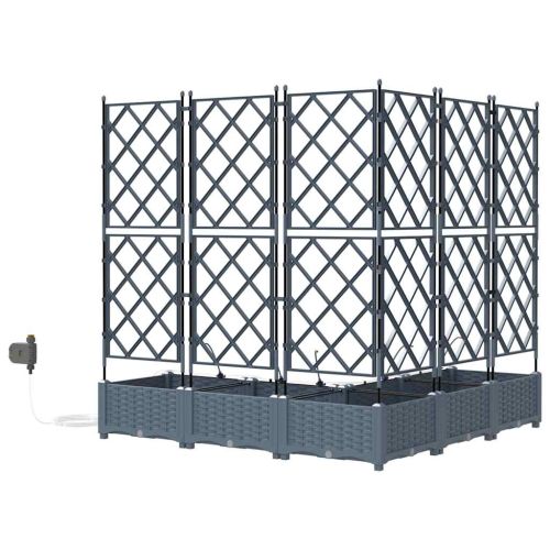 Градинска саксия 5 бр. Светлосиво 120 x 120 x 126 см ПП