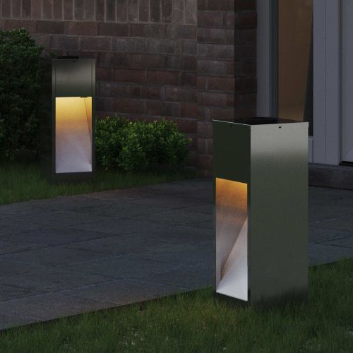 Слънчев LED светлинен указател 2 бр. Топло бяло 18 x 18 x 50 см