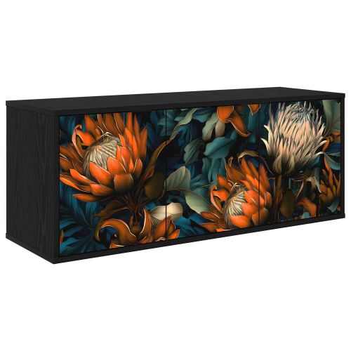 Стенен телевизионен шкаф LOCHEM 102 x 33 x 40 см Черен дъб
