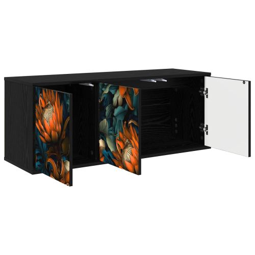 Стенен телевизионен шкаф LOCHEM 102 x 33 x 40 см Черен дъб