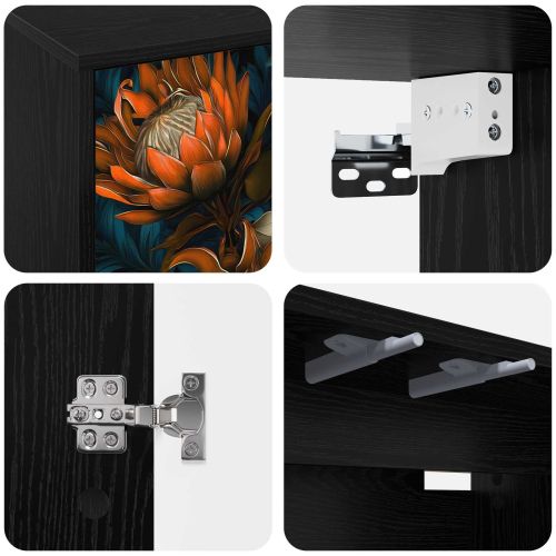 Стенен телевизионен шкаф LOCHEM 102 x 33 x 40 см Черен дъб