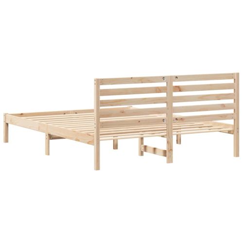 Рамка за легло Кафяво 150 x 200 cm Солидно борово дърво