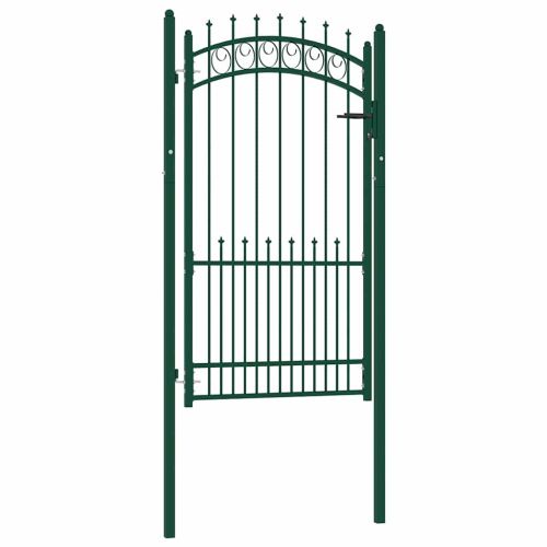Оградна порта EMMEN с шипове, стомана, 104x134,5 см, зелена