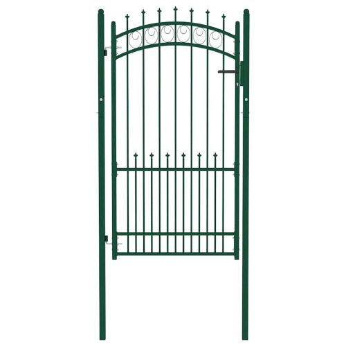 Оградна порта EMMEN с шипове, стомана, 104x134,5 см, зелена