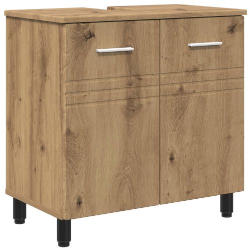 Шкаф със светло за баня Дъб артизан 60 x 35 x 60 см