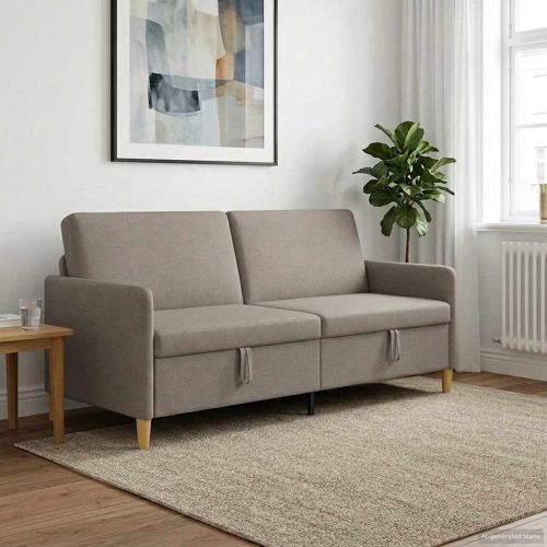 Диван с storage Таупе 192 x 78 x 87 см Полиестер