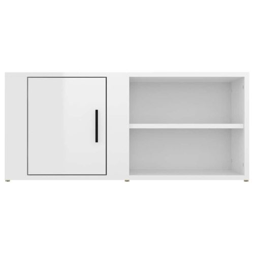 ТВ шкафове 2 бр, бял гланц, 80x31,5x36 см инженерно дърво