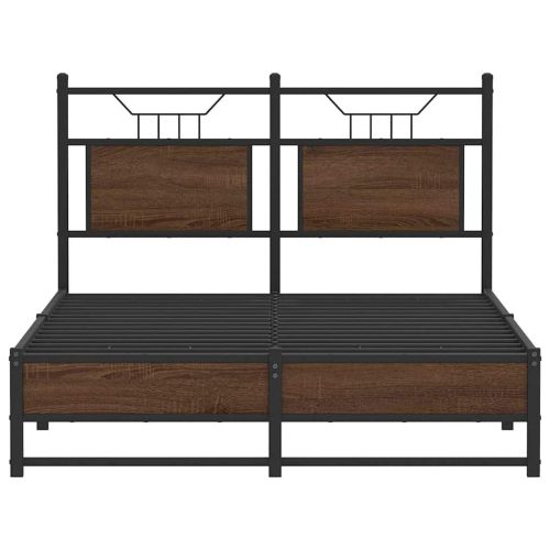 Рамка за легло без матрак кафяв дъб 120x200 см инженерно дърво