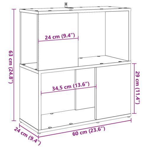 Библиотека, старо дърво, 60x24x63 см, инженерно дърво