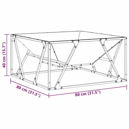 Огнен съд Черно 80 x 80 x 40 cm Патинираща стомана