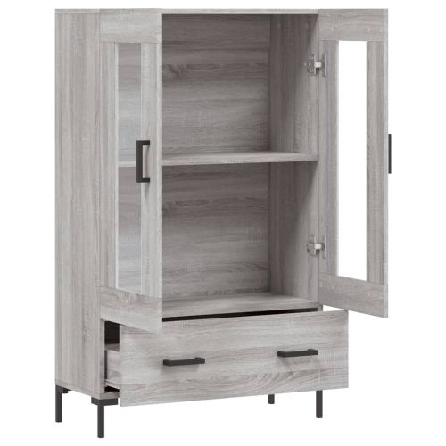 Висок шкаф, сив сонома, 69,5x31x115 см, инженерно дърво