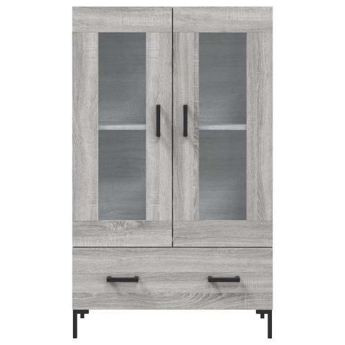 Висок шкаф, сив сонома, 69,5x31x115 см, инженерно дърво