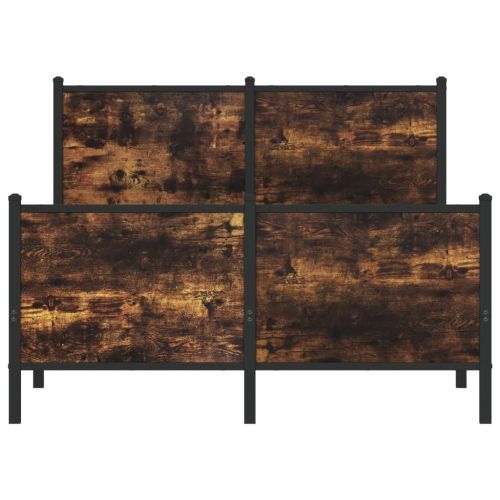 Метална рамка за легло, без матрак, опушен дъб, 120x200 см
