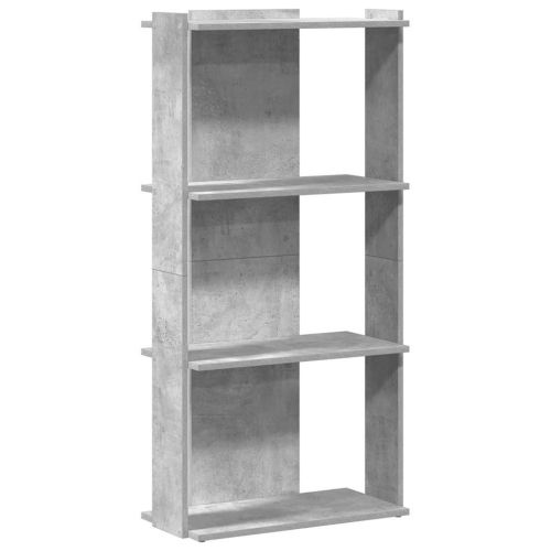 Библиотека 3 рафта бетонно сива 60x30x120 см инженерно дърво