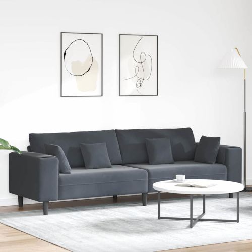 Диван Тъмен сив 250 x 77 x 76 см Кадифе