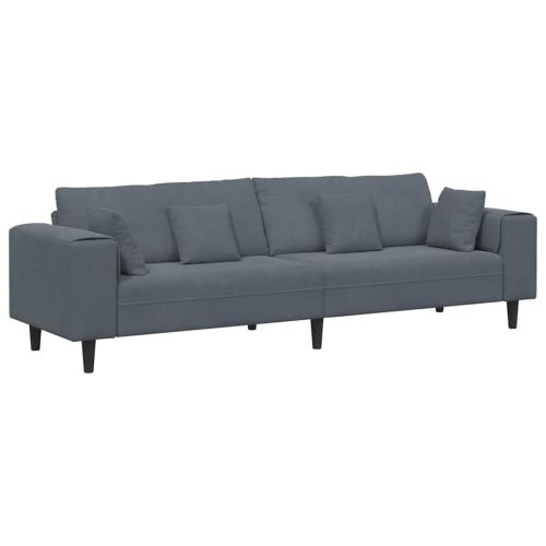 Диван Тъмен сив 250 x 77 x 76 см Кадифе