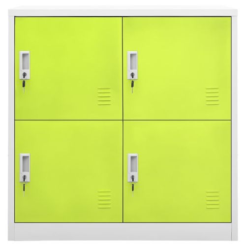 Заключващ се шкаф, светлосиво и зелено, 90x45x92,5 см, стомана