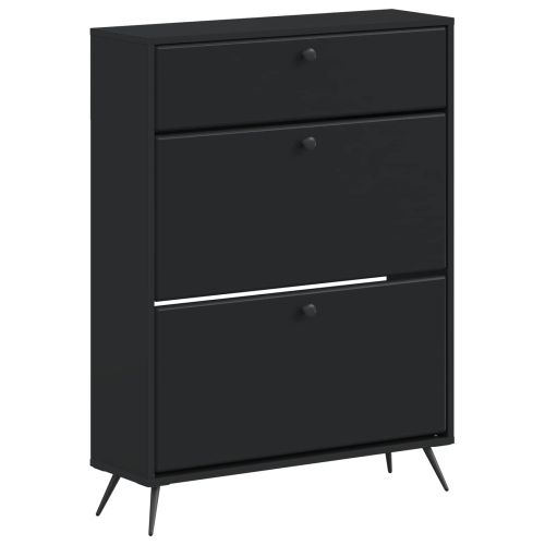 Шкаф за обувки BREDA 78 x 24 x 103 см Инженерна дървесина Черно