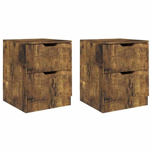 Нощни шкафчета 2 бр опушен дъб 40x40x50 см инженерно дърво