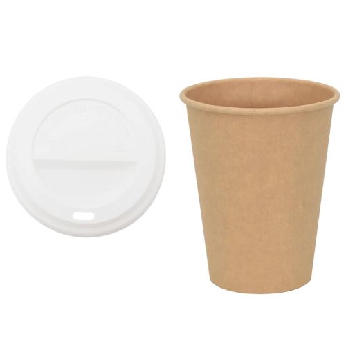 Хартиени чаши за кафе с капачки 1000 бр. 12oz 300ml