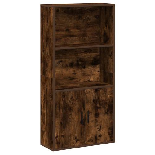 Библиотека, опушен дъб, 60x24x120 см, инженерно дърво