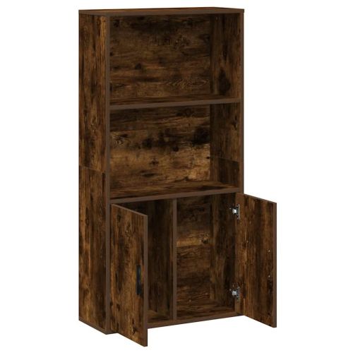 Библиотека, опушен дъб, 60x24x120 см, инженерно дърво
