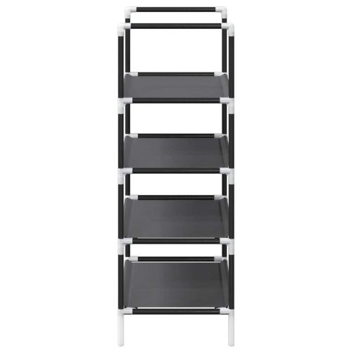 Рафт за обувки 4-етажен черен 44x28x77 см Нетъкана материя